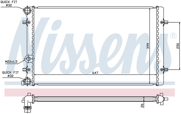    (Nissens) VW Bora (99-)/Golf IV (97-), 1.4-2.0, M/A +/-; SKODA Octavia (96-); AUDI A3/S3  (96-), 1.8/1.9, \\ TT (98-), 1.8; SEAT Leon (99-)/Toledo (98-), 1.4-1.9